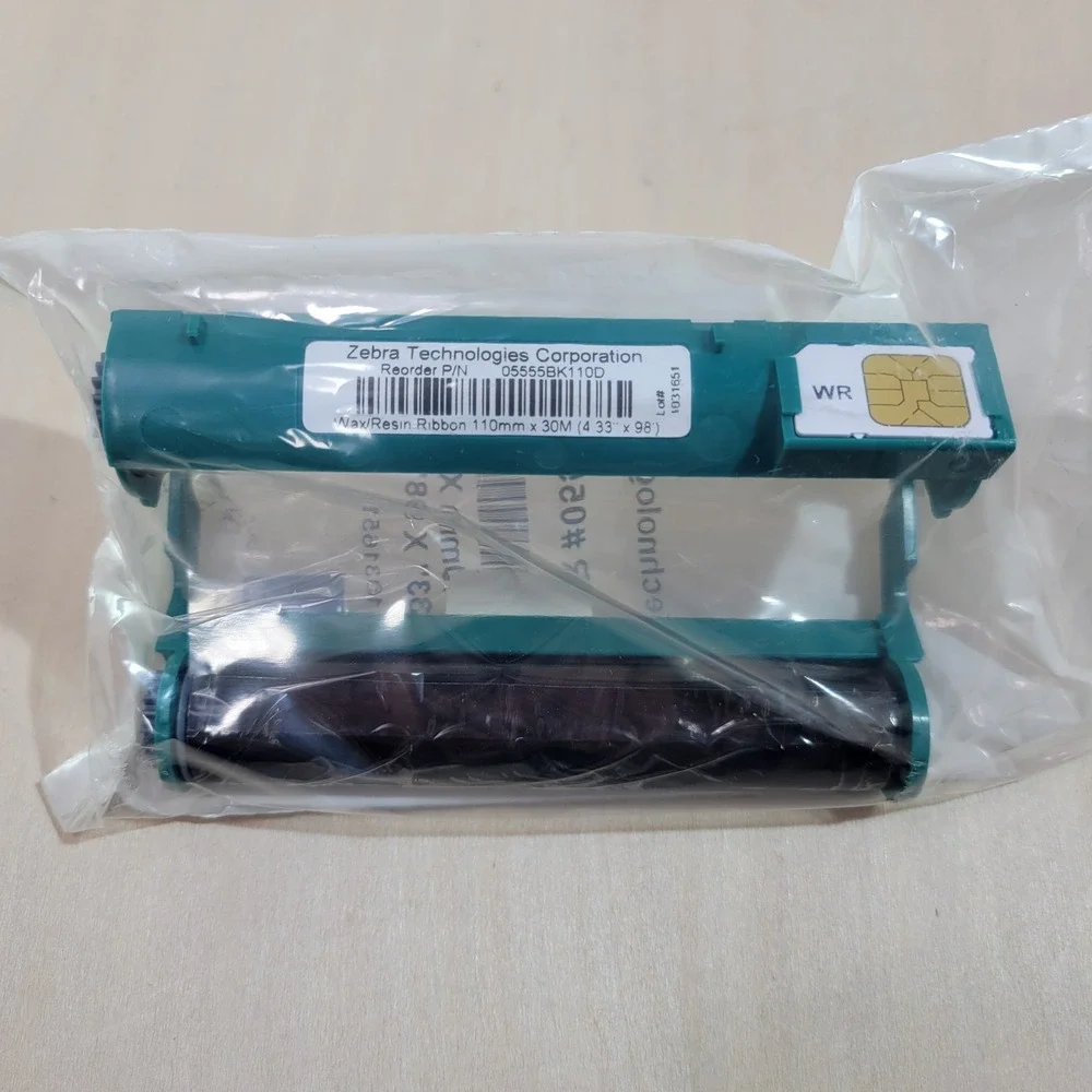 Zebra Technologies 05555BK110D 110mm x 30M Wax Resin Ribbon for Barcode Printers